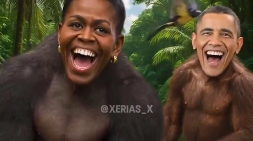 도널드 트럼프 미국 대통령이 버락 오바마 전 대통령 부부의 얼굴을 원숭이에 합성한 동영상을 자신의 SNS에 올렸다가 논란이 커지자 삭제했다.