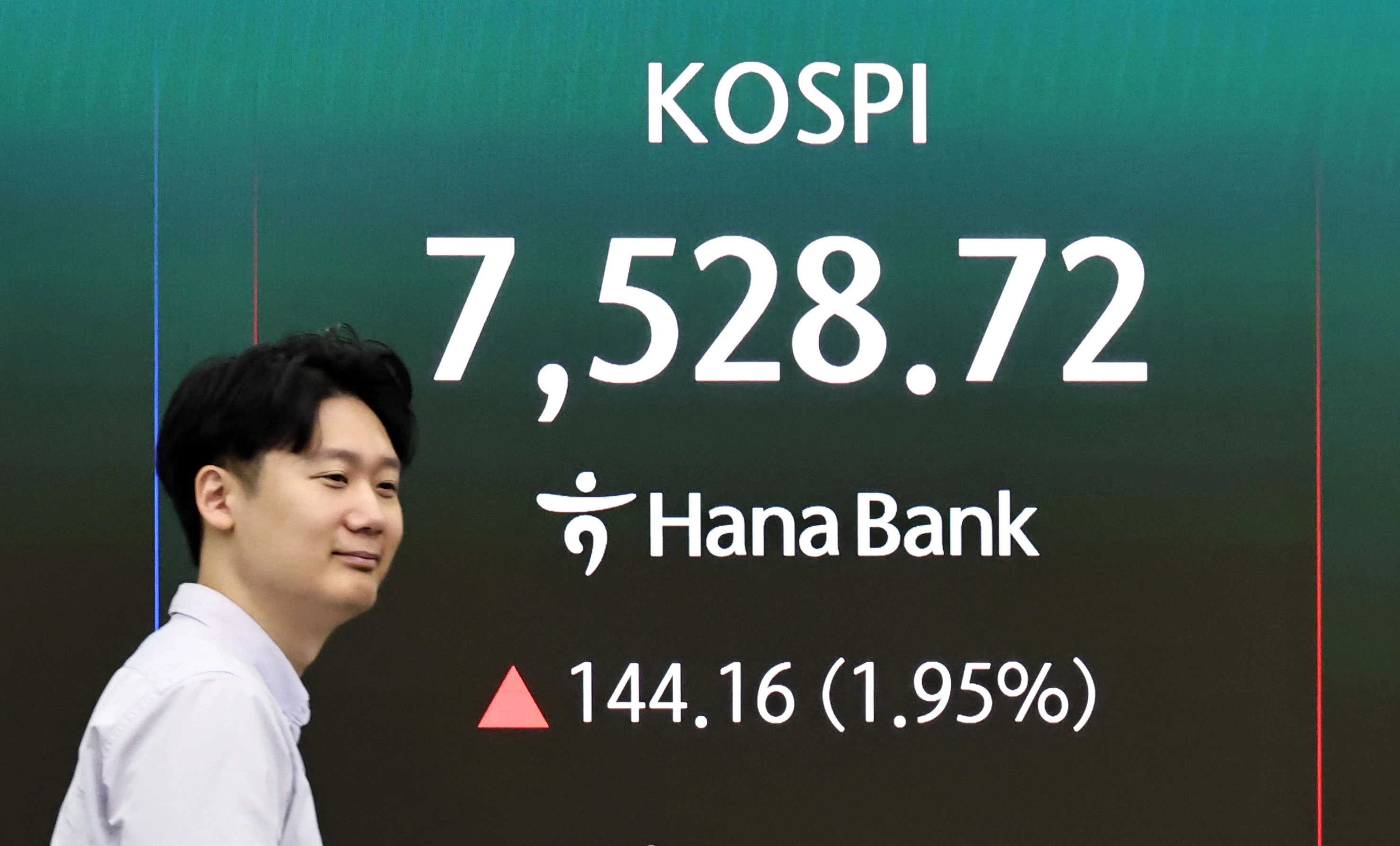 코스피 상승 개장, 장중 7,500 돌파